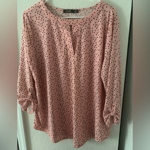 C U R E pink polka dot blouse size 1X